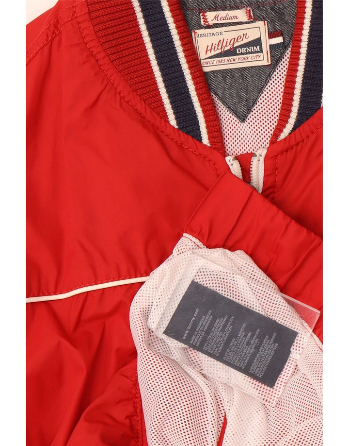 Muška bomber jakna Tommy Hilfiger UK 38, najlon na crvene pruge srednje veličine