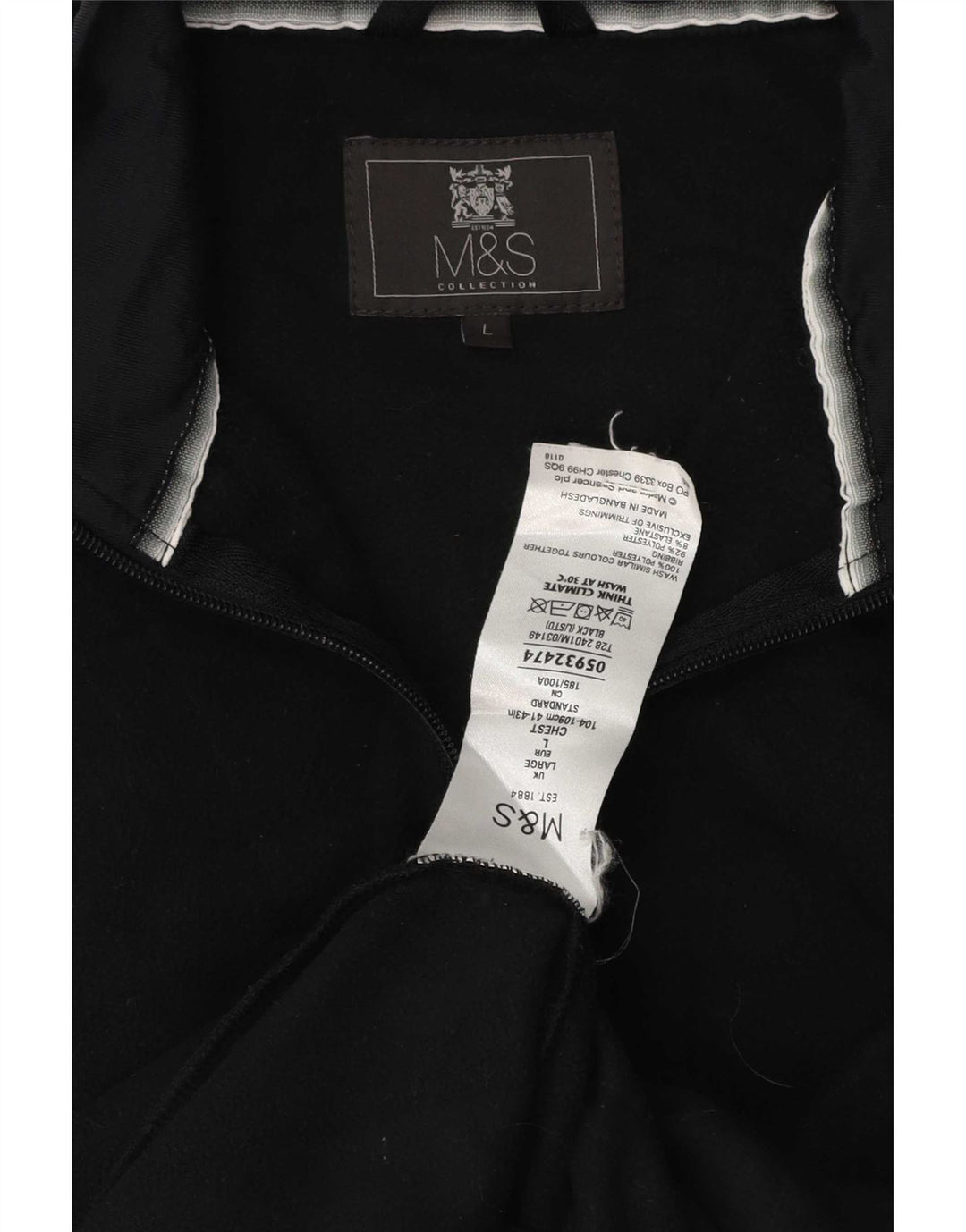 Marks & Spencer muška jakna od flisa UK 40 veliki crni poliester
