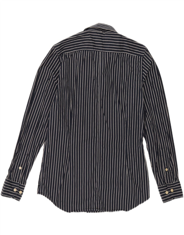 G-STAR Mens Slim Shirt Medium Navy Blue Striped Vintage G-Star and Second-Hand G-Star from Messina Hembry 