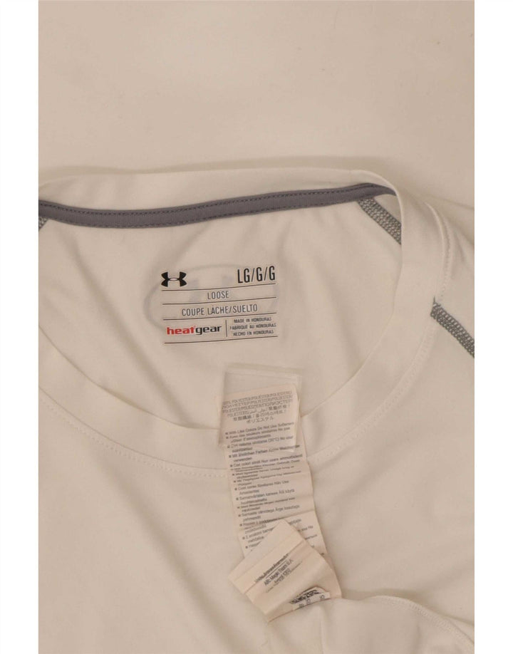 Muška majica Under Armour Heat Gear s dugim rukavima, veliki bijeli poliester
