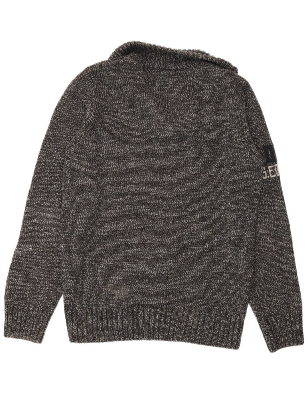 Superdry muški džemper s izrezom i srednje sivim akrilnim šarama