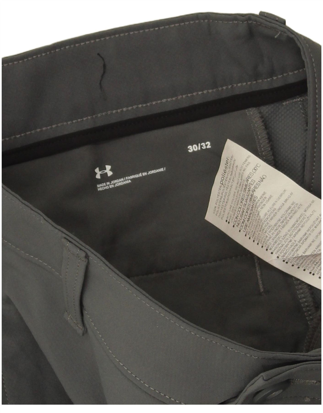 Under Armour muške uske chino hlače W30 L32 sivi poliester
