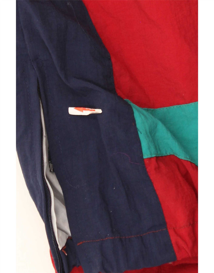 Vintage ženska parka jakna UK 14 velikih crvenih blokova u boji