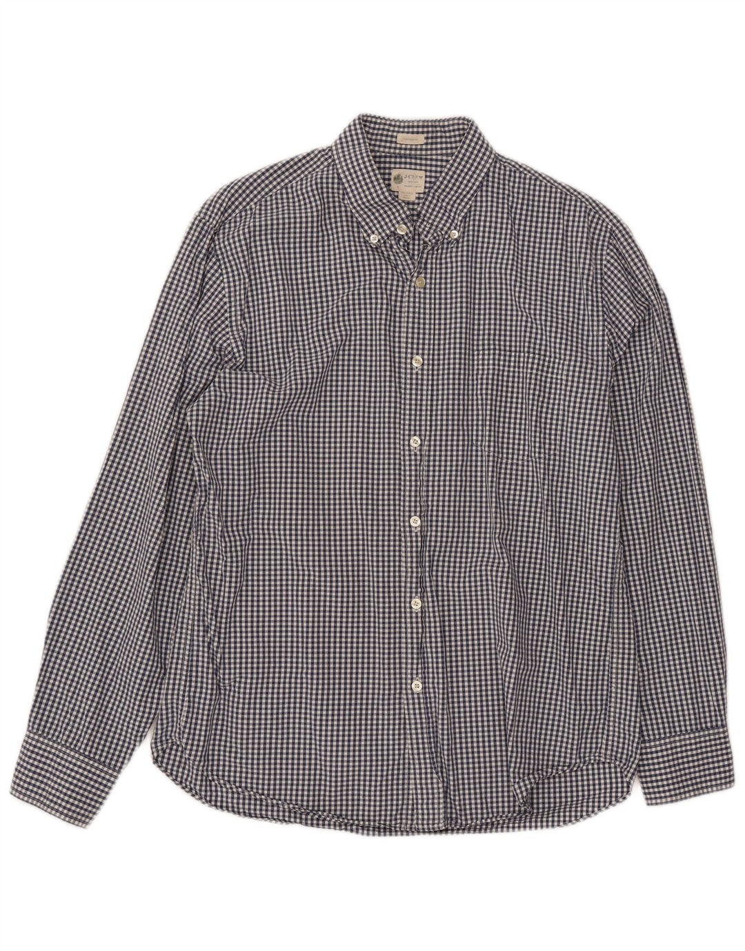 J. CREW Muška krojena košulja velika tamnoplava gingham pamuk