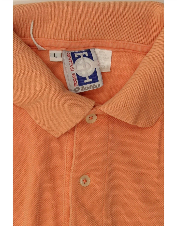 LOTTO Mens Polo Shirt Large Orange Cotton Vintage Lotto and Second-Hand Lotto from Messina Hembry 