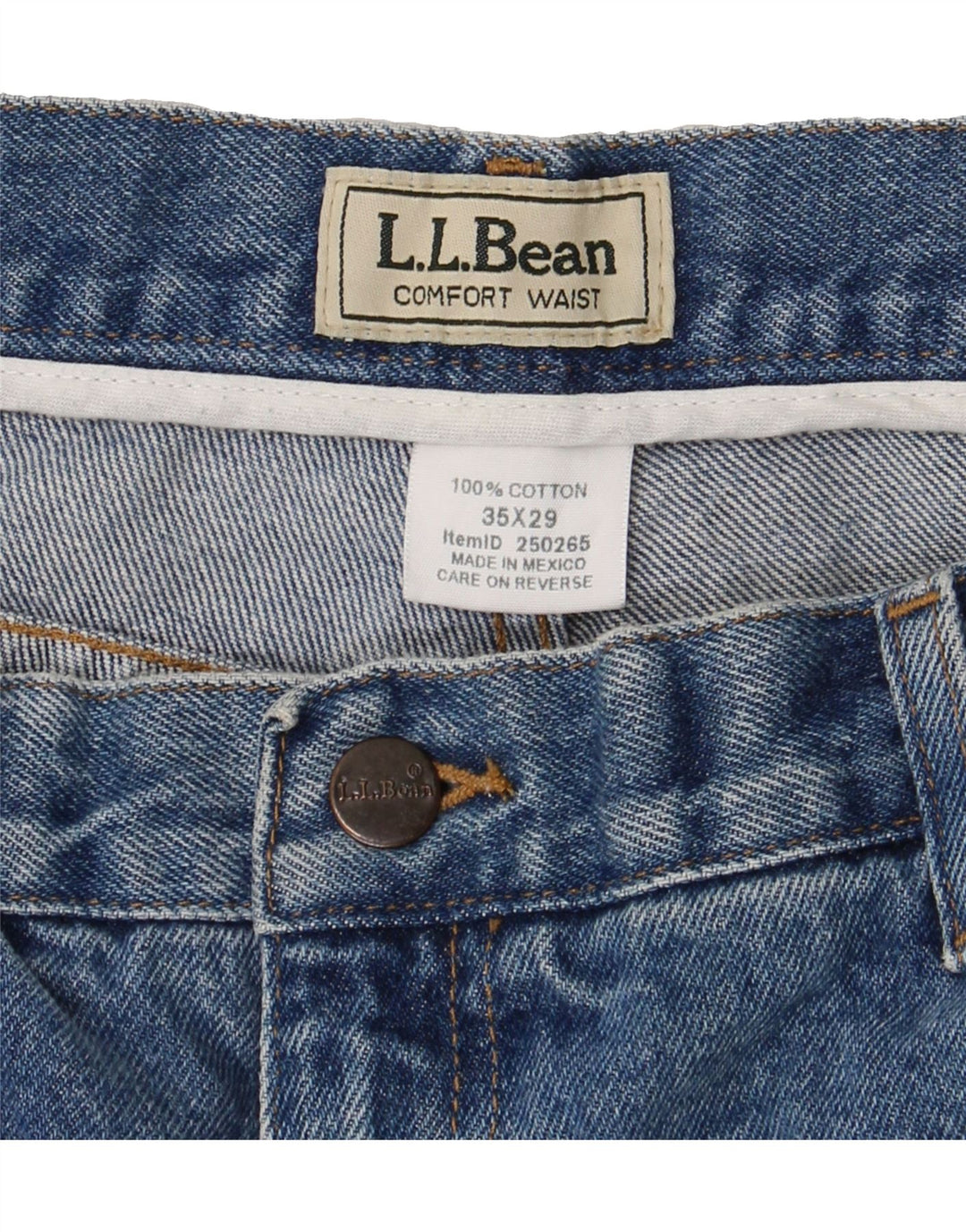 L.L.BEAN Mens Straight Jeans W35 L24 Blue Cotton Vintage L.L.Bean and Second-Hand L.L.Bean from Messina Hembry 