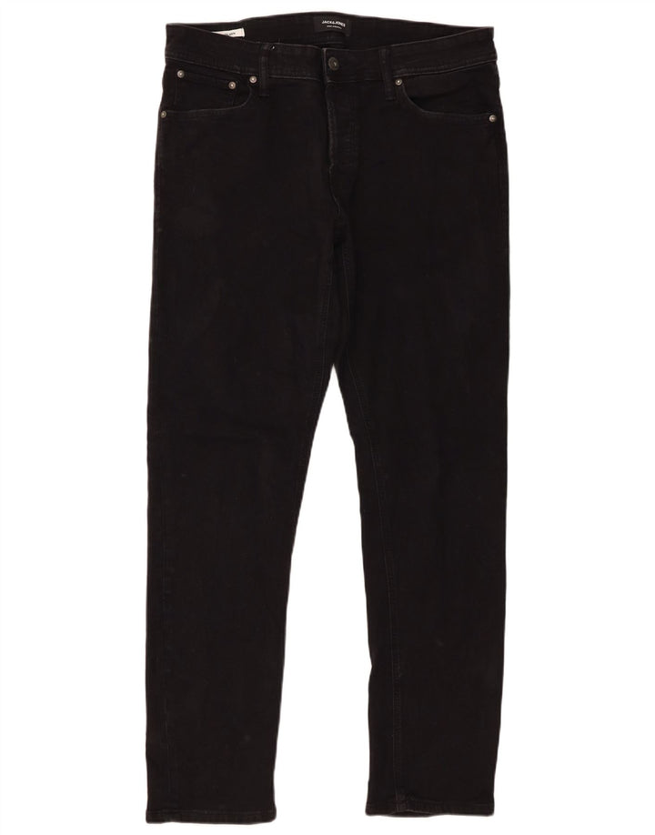 Jack & Jones muške uske traperice W34 L32 crni pamuk
