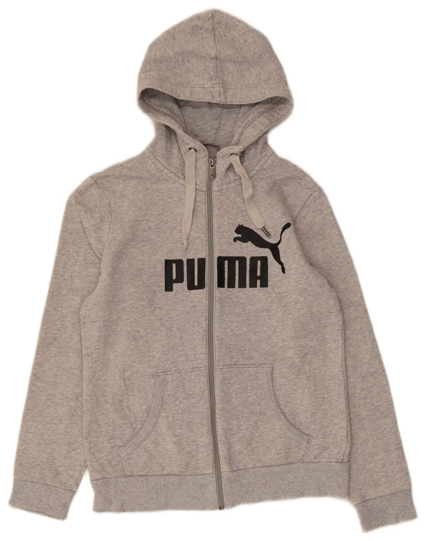 Puma ženski džemper s kapuljačom s patentnim zatvaračem UK 10 Small Grey Flected Cotton