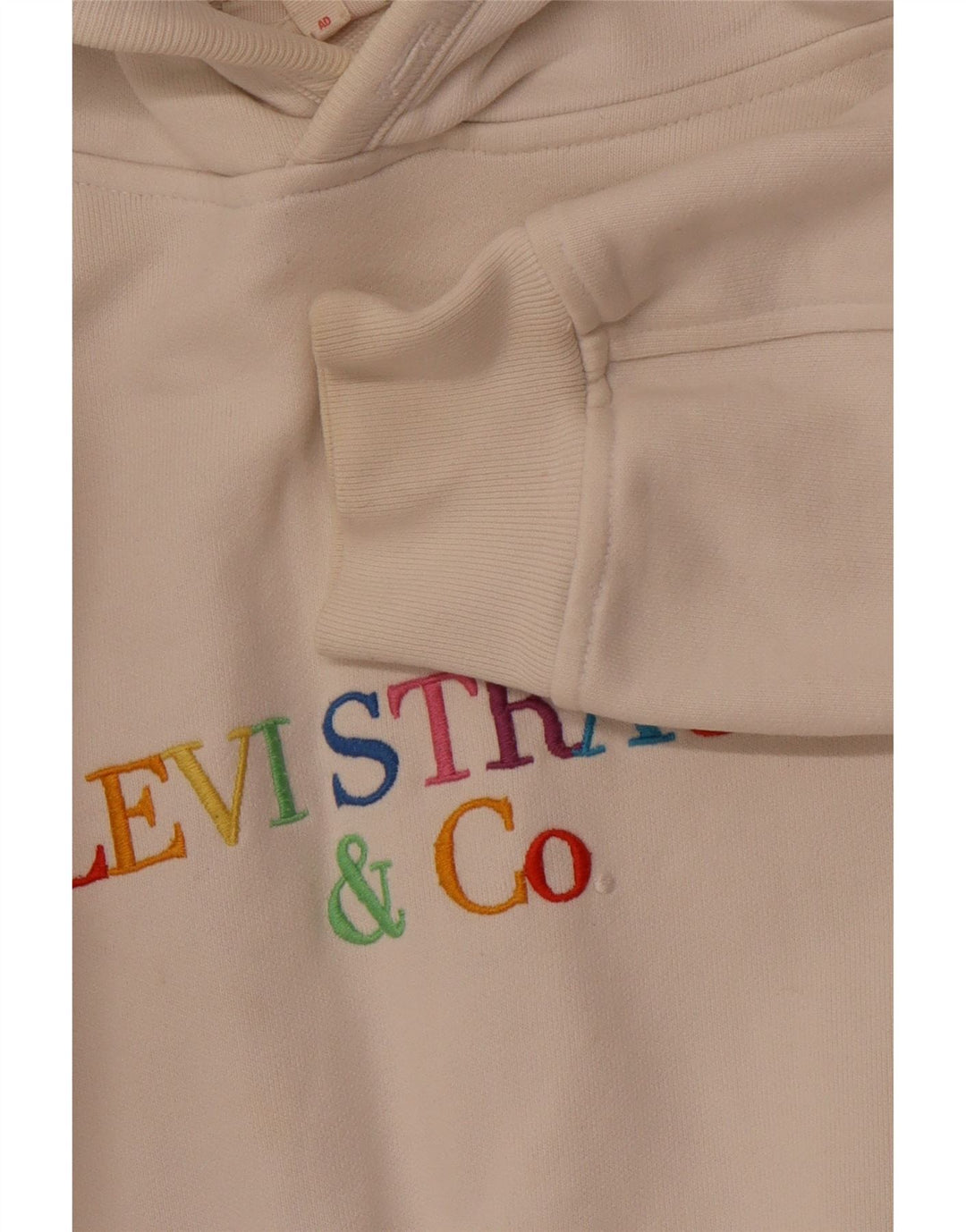 LEVI'S ženska majica s kapuljačom s kapuljačom velike veličine UK 14 srednje žuto bijela