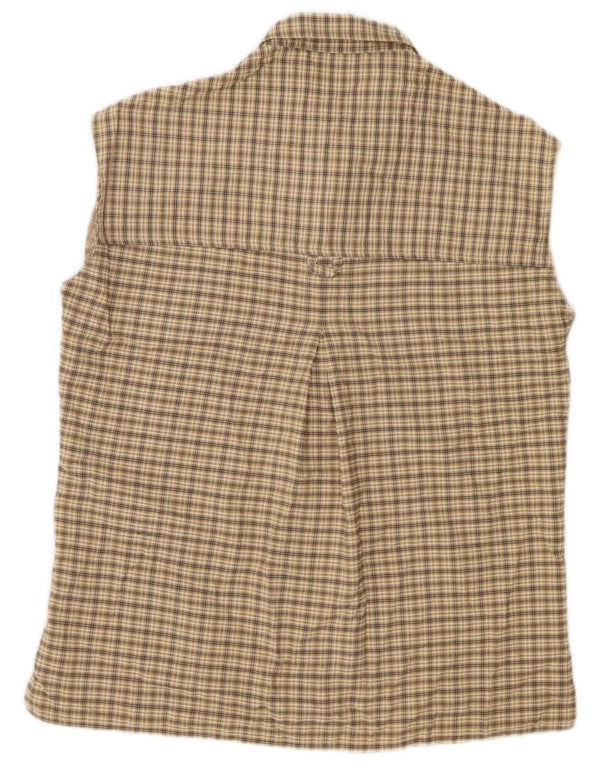 JACK WOLFSKIN Ženska košulja bez rukava UK 10 mali bež karirani poliester