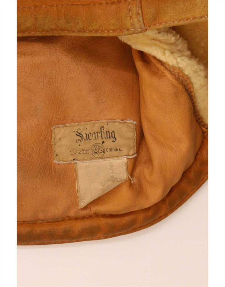 Vintage muška jakna od šišmiša UK 42 XL bež ovčica