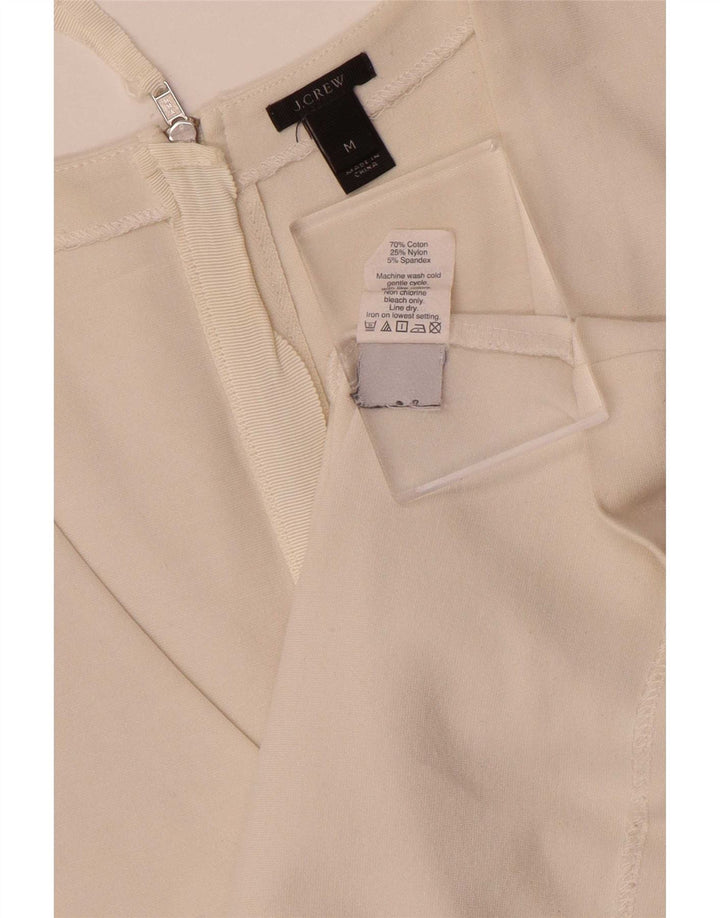 J. Crew Ženski gornji dio bluze bez rukava UK 12 Srednje bijeli pamuk