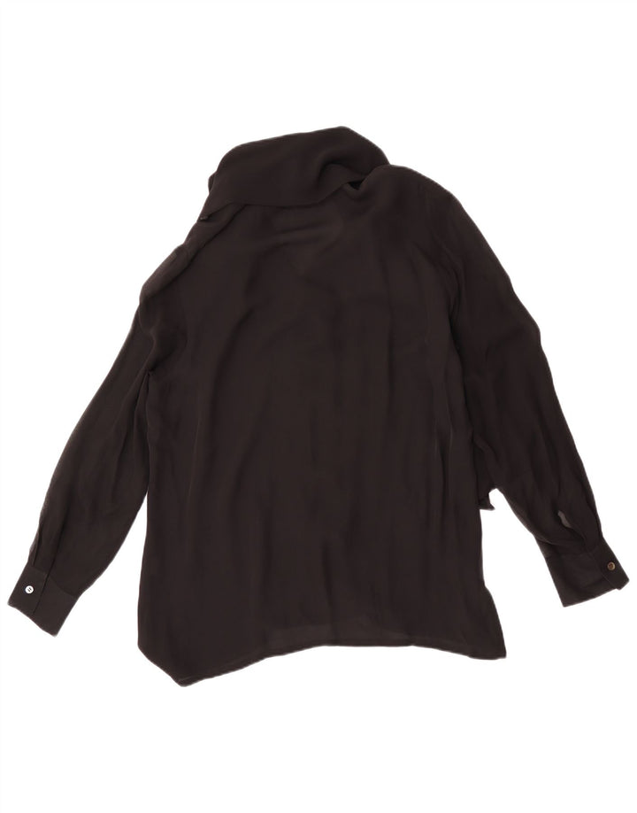 Blunauta ženska košulja s prednjom kravatom IT 44 srednje crna svila