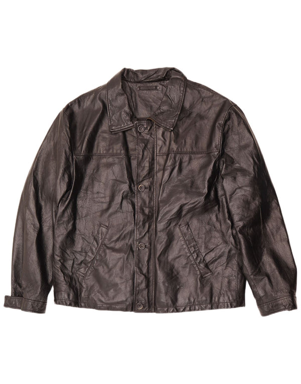La Pelle Mens Leather Jacket IT 58 4XL Black