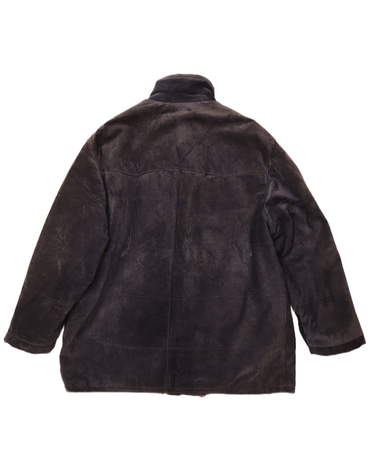 Vintage muška vjetrovka od brušene kože IT 52 XL tamnoplava koža