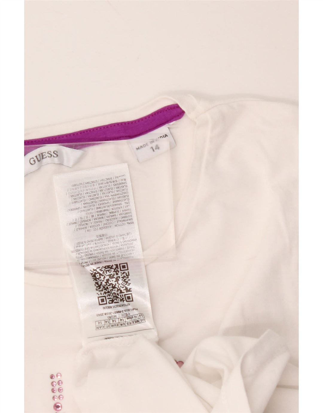 GUESS Majica kratkih rukava za djevojčice 13-14 godina, bijeli pamuk