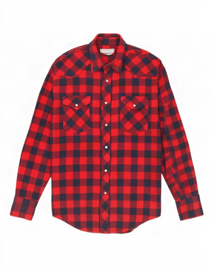 Wrangler muška flanelska košulja srednje crvene boje od gingham pamuka