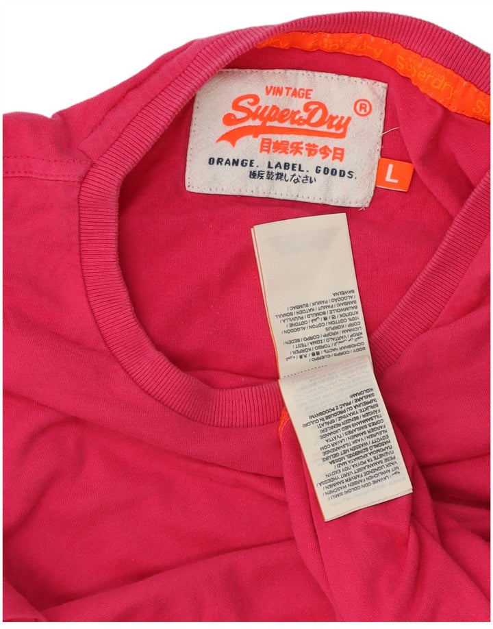 Superdry ženska majica kratkih rukava, veliki ružičasti pamuk