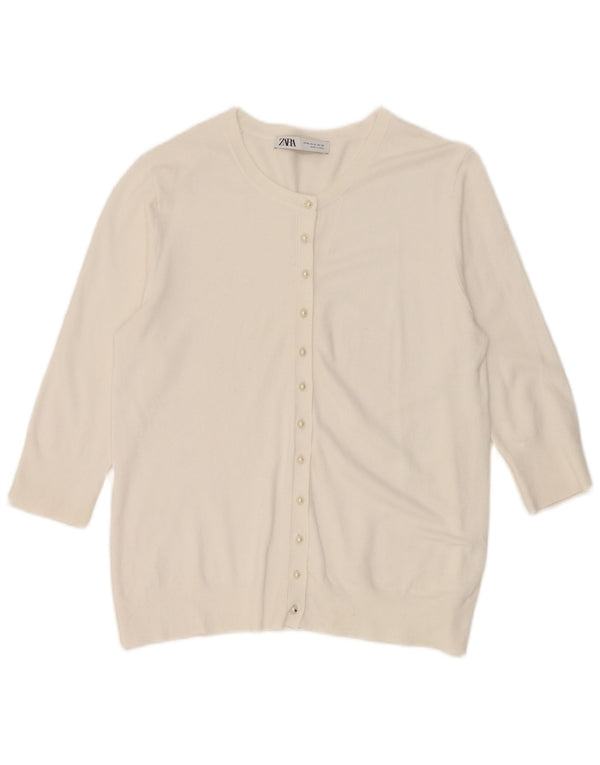 Zara ženski kardigan pulover s 3/4 rukavima UK 18 XL bijeli