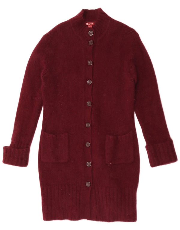 Monsoon ženski dugi kardigan pulover UK 16 Large Burgundy Lambswool