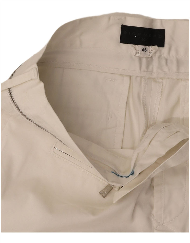 RICHMOND Ženske ravne ležerne hlače IT 46 Large W32 L31 Bijele