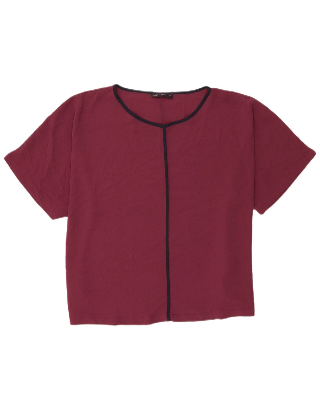 Marks & Spencer Ženski obični gornji dio bluze UK 20 2XL Bordo poliester