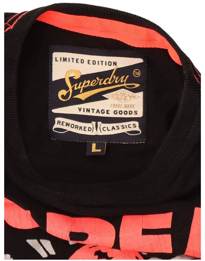 SUPERDRY muška majica kratkih rukava s grafičkim motivima, veliki crni pamuk