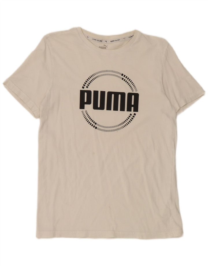 Puma Boys Graphic T-Shirt Top 15-16 Years White