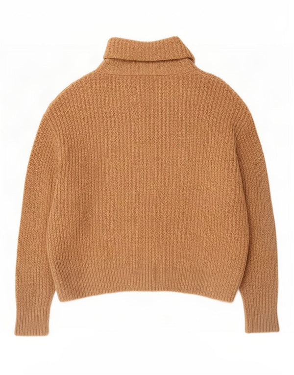 Zara ženski pulover s rol izrezom UK 10 Small Beige Acrylic