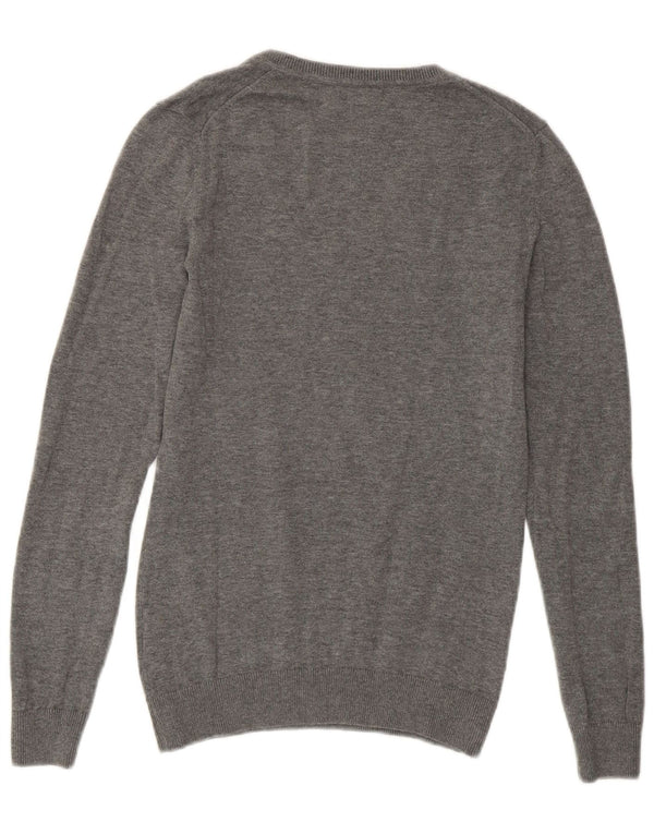 TOMMY HILFIGER Ženski džemper s V-izrezom UK 6 XS Sivi Argyle/Diamond