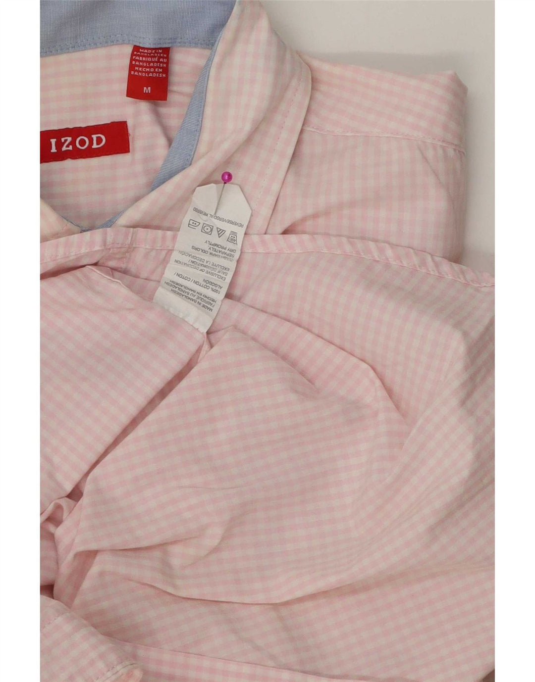 Izod muška košulja srednje ružičaste boje od gingham pamuka