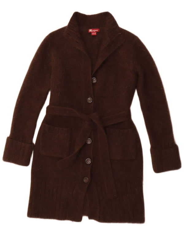 MONSOON ženski dugi kardigan pulover UK 12 srednje smeđe janjeće vune