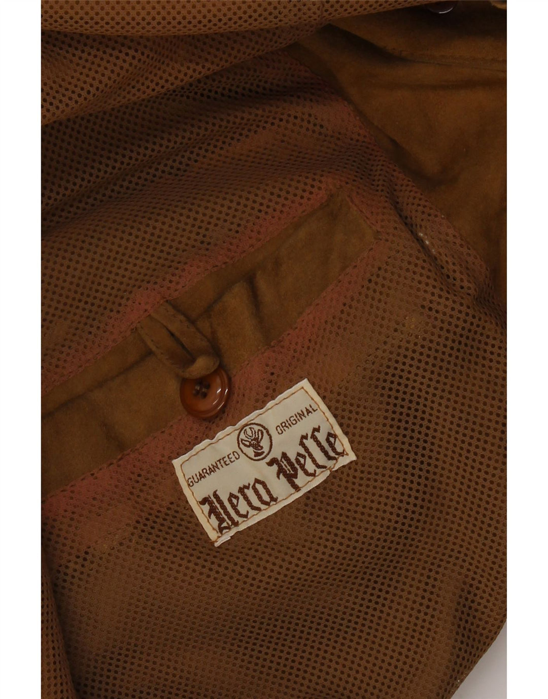 VINTAGE muška jakna od brušene kože s 3 gumba UK 40 velika bež kožna