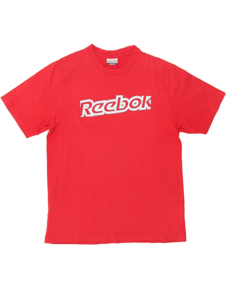 REEBOK Mens Graphic T-Shirt Top Medium Red Cotton Vintage Reebok and Second-Hand Reebok from Messina Hembry 