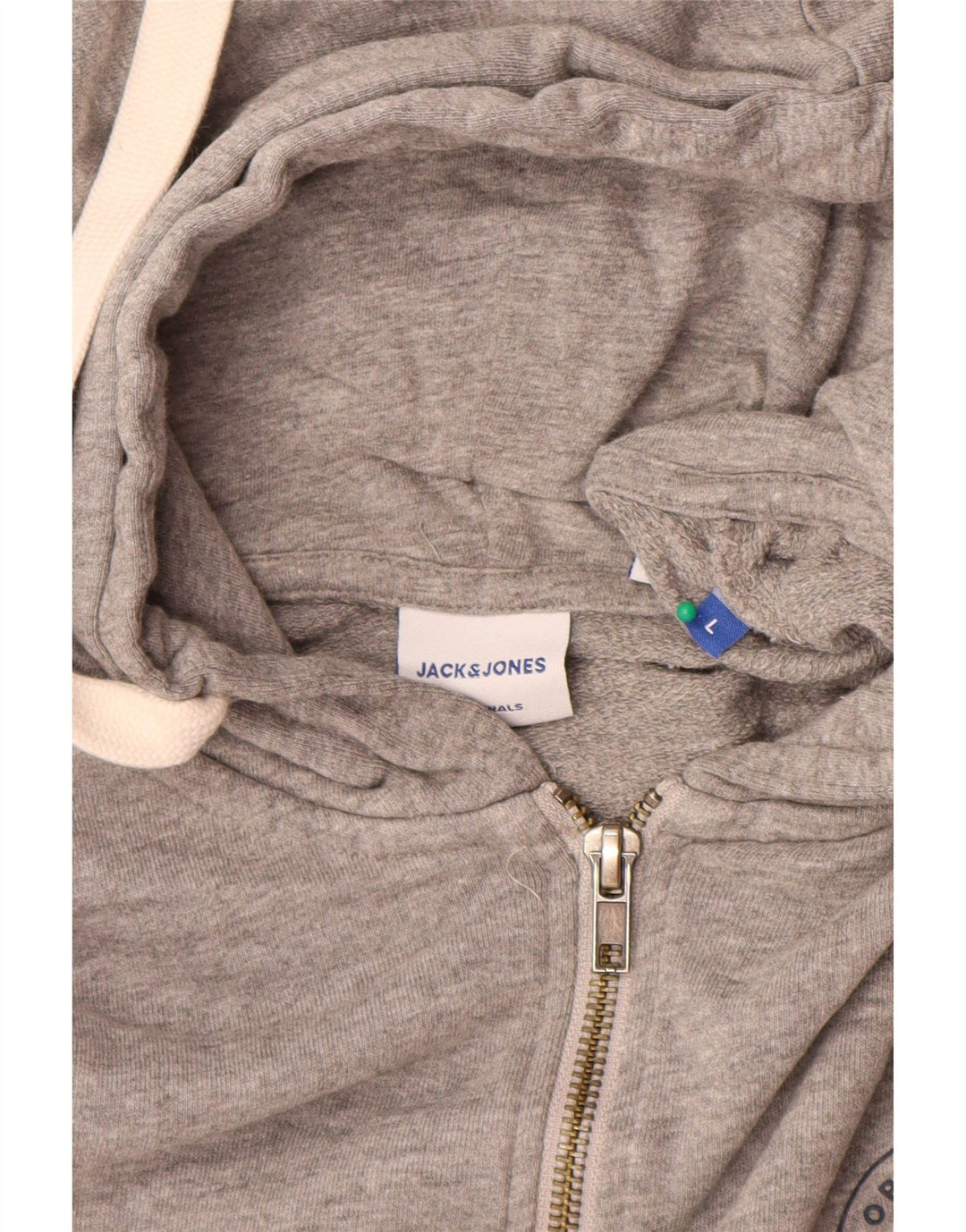 Jack & Jones muški pulover s kapuljačom na patentni zatvarač Veliki sivi pamuk