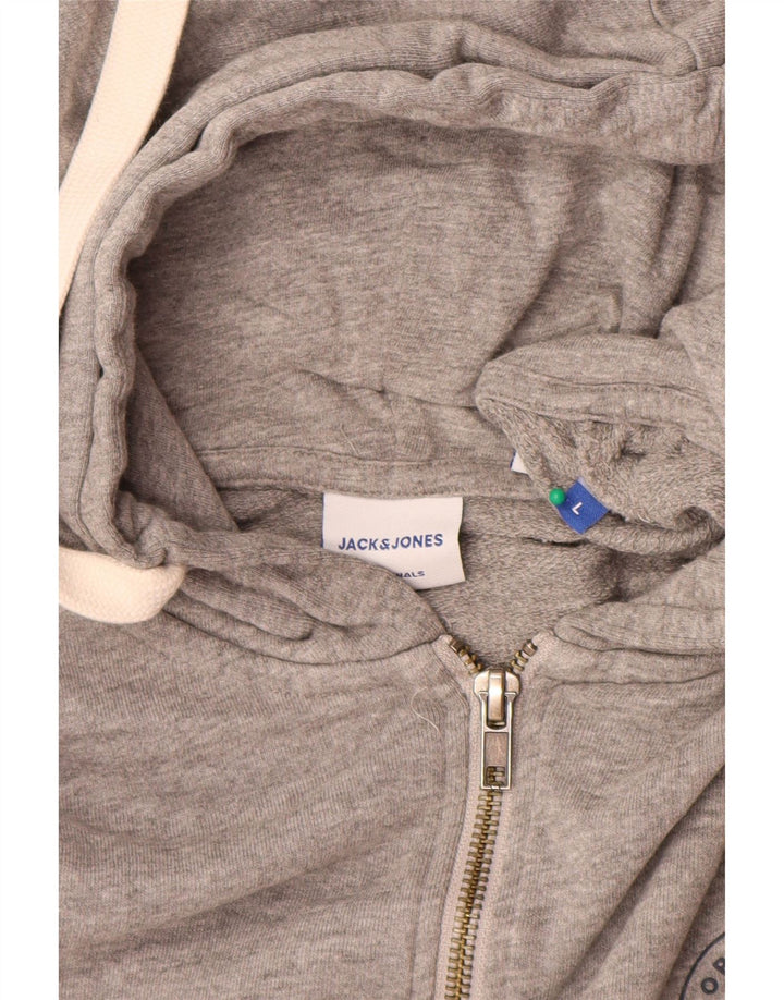 Jack & Jones muški pulover s kapuljačom na patentni zatvarač Veliki sivi pamuk