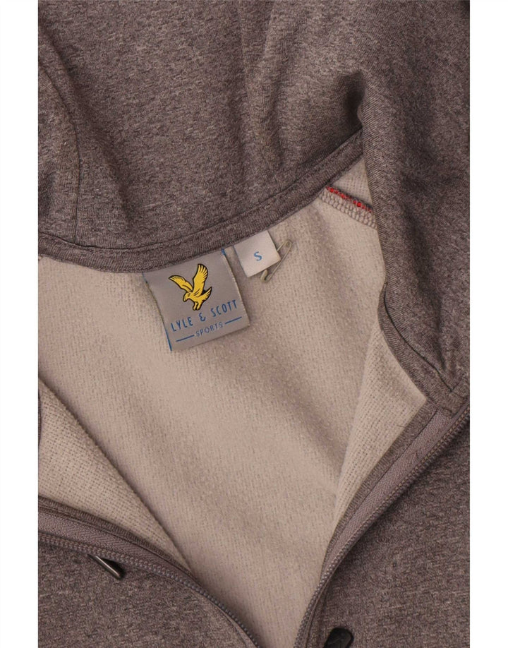 Lyle & Scott muški pulover s kapuljačom s patentnim zatvaračem mali sivi poliester u blokovima boja