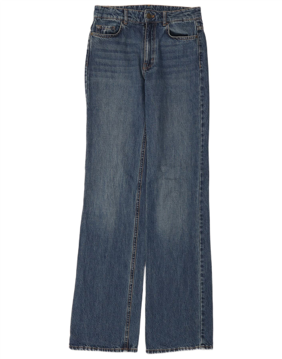 Ženske lepršave traperice visokog rasta Massimo Dutti W34 L35 plavi pamuk