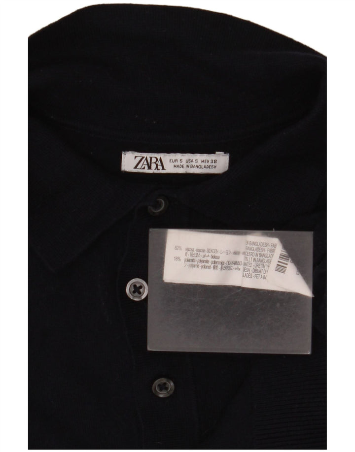 Zara muška polo majica mala tamnoplava viskoza
