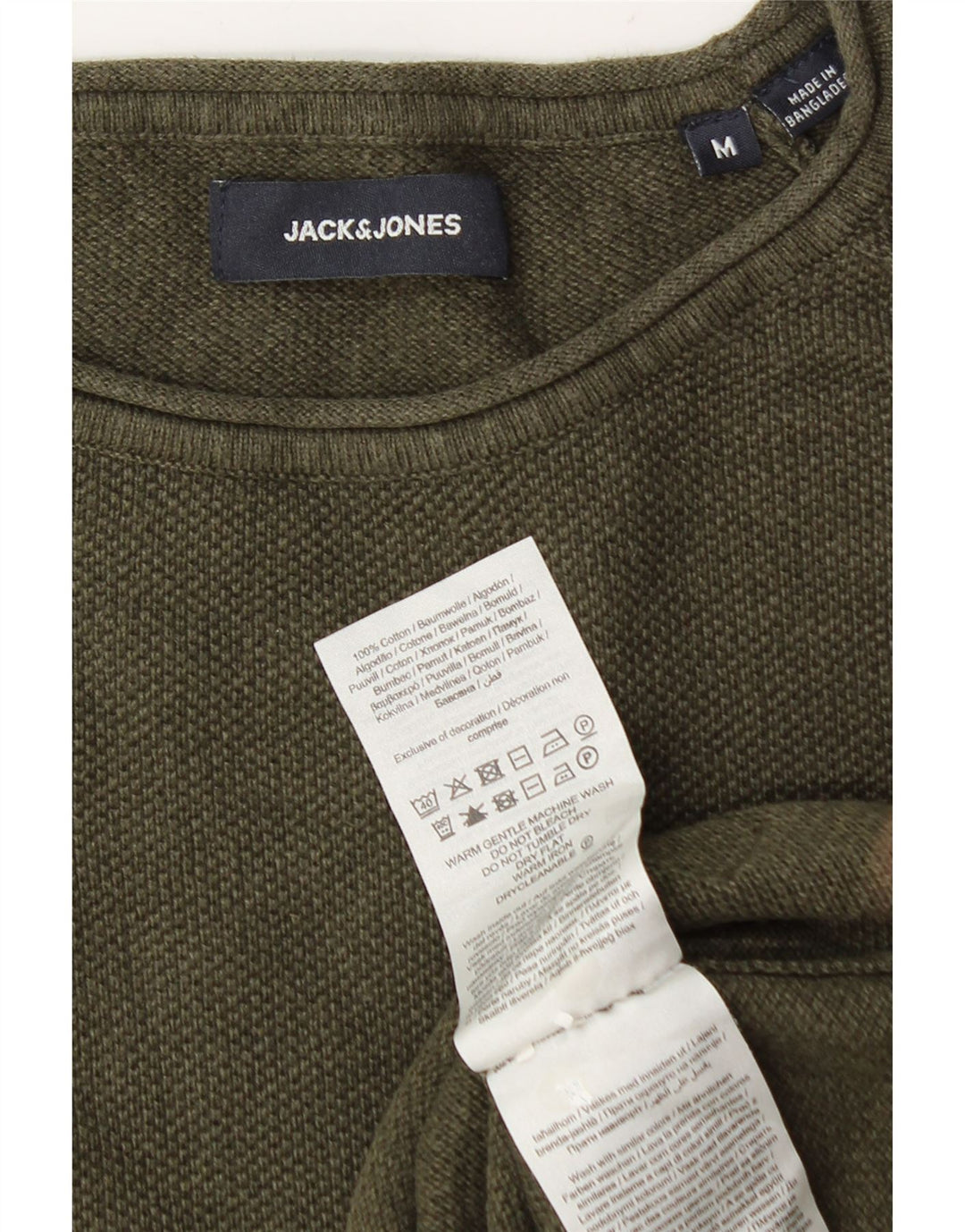 Jack & Jones muški džemper s okruglim izrezom Srednje zeleni pamuk
