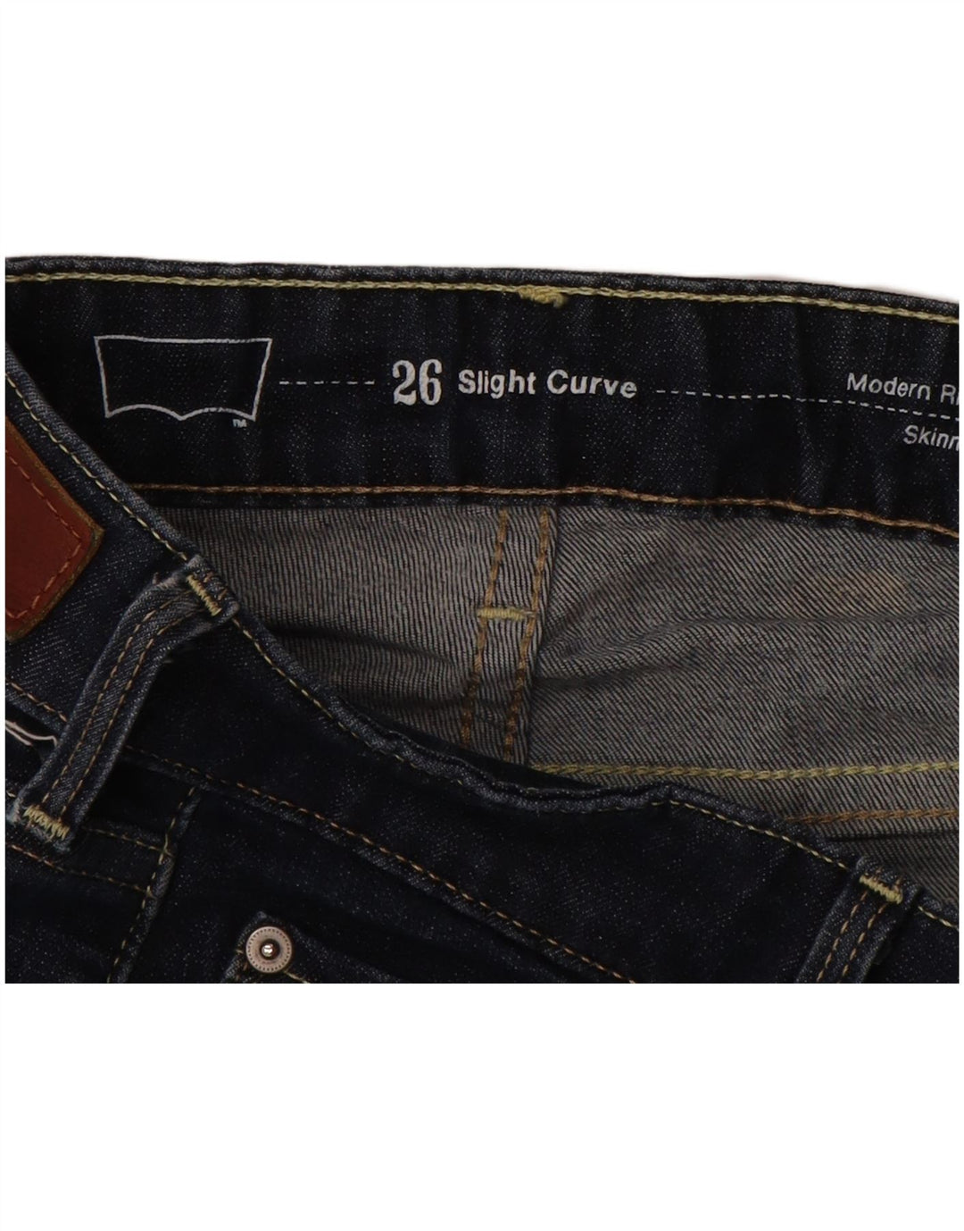 LEVI'S ženske uske traperice s blagim oblinama modernog rasta W26 L29 tamnoplave