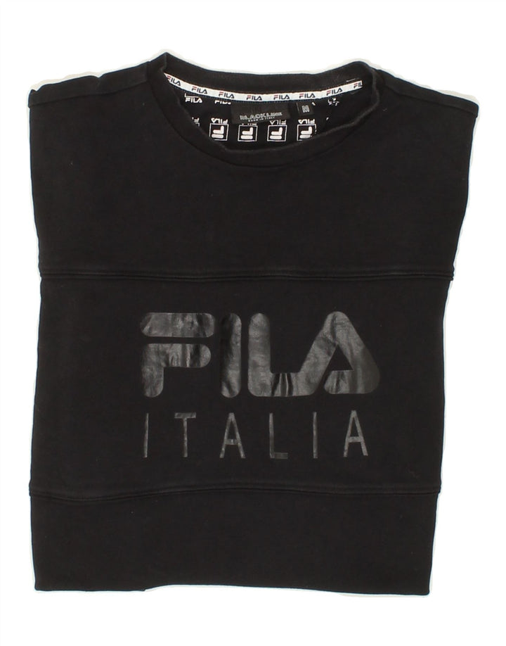 FILA Mens Graphic T-Shirt Top Medium Black Cotton Vintage Fila and Second-Hand Fila from Messina Hembry 