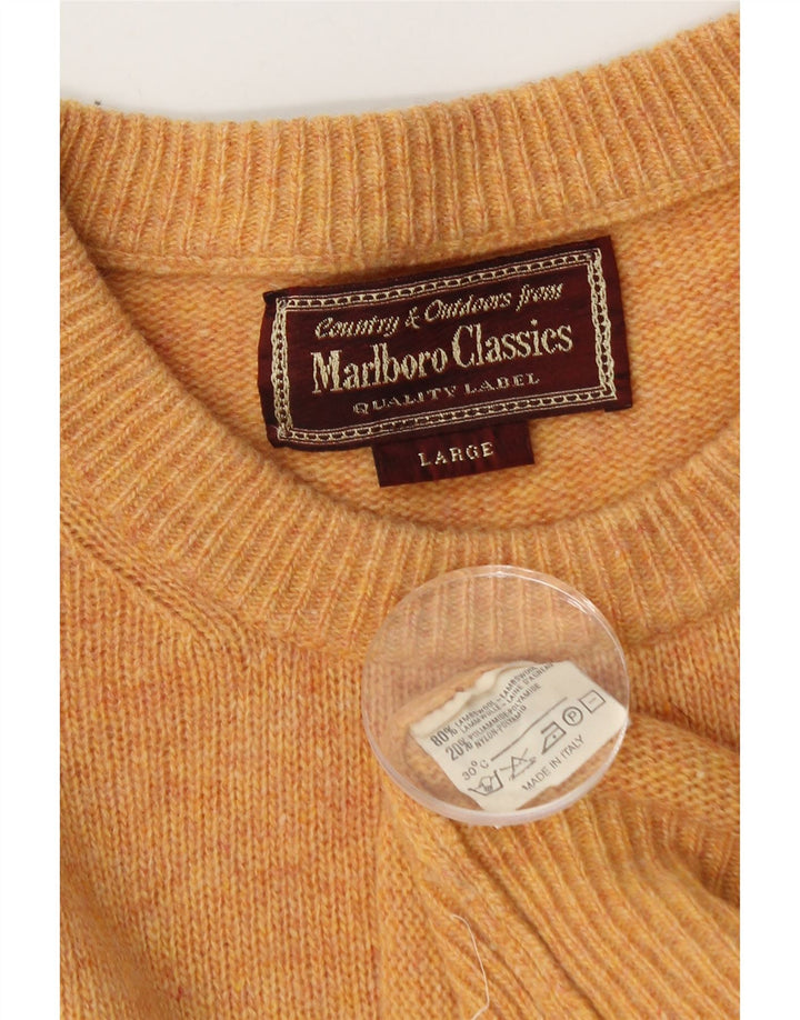 Marlboro Classics Muški džemper s okruglim izrezom Veliki narančasti vuneni