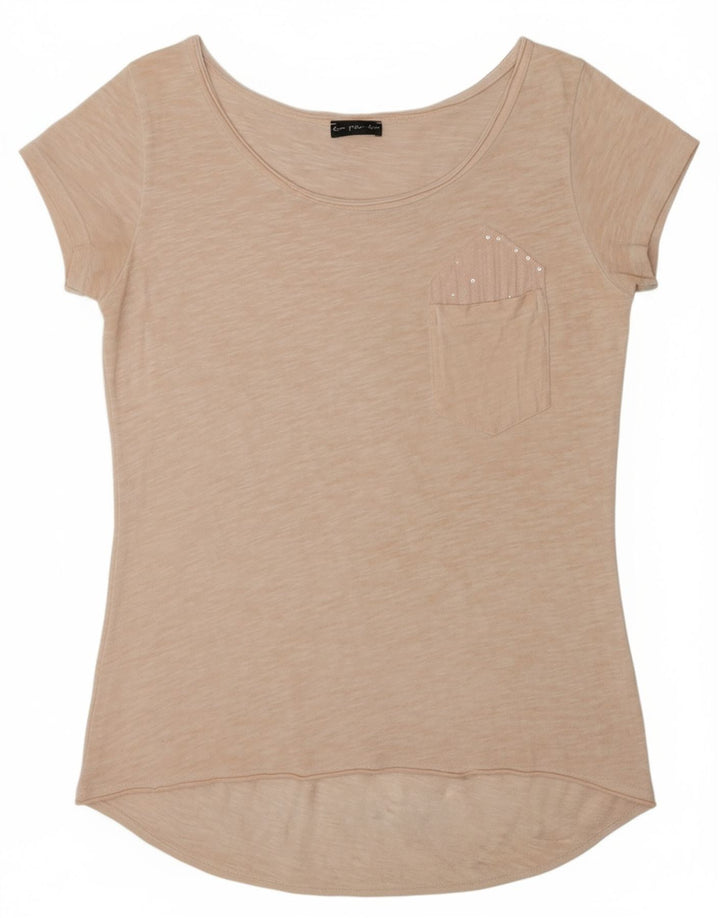 VINTAGE Womens T-Shirt Top UK 12 Medium Pink