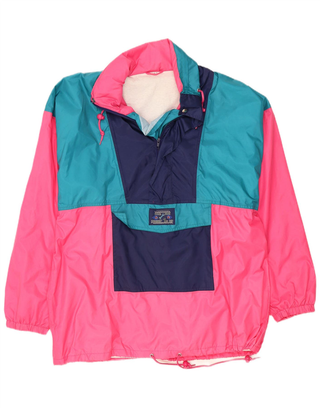 Vintage muška anorak jakna UK 40 Large Pink Colourblock Poliamid