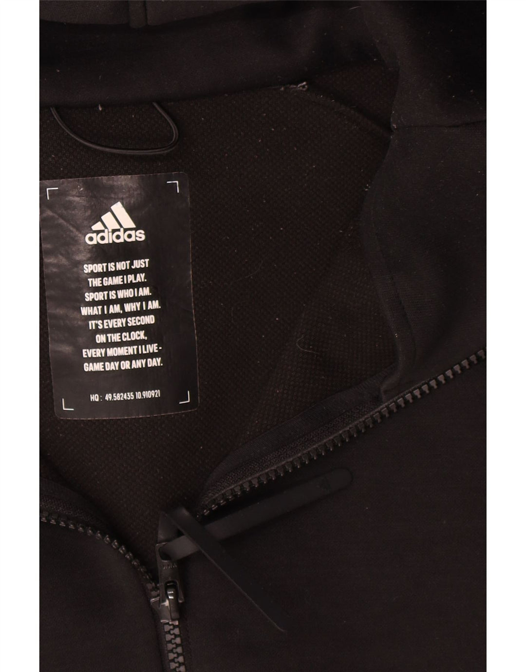 Adidas muški pulover s kapuljačom na patentni zatvarač veliki crni poliester
