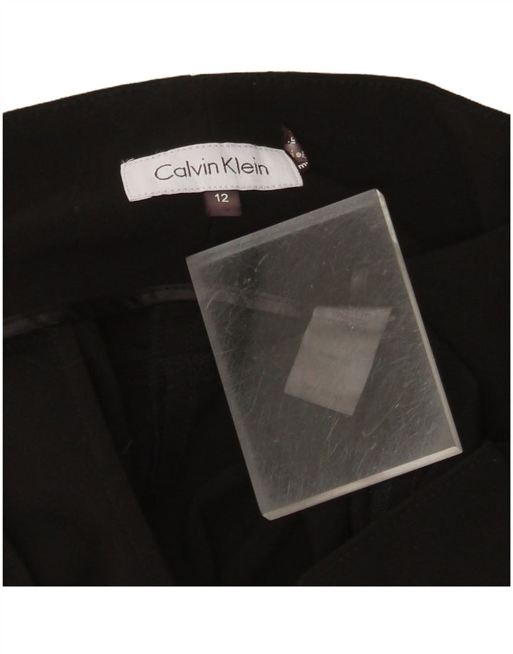 CALVIN KLEIN Ženske ravne skraćene hlače US 12 Large W36 L26 Crne