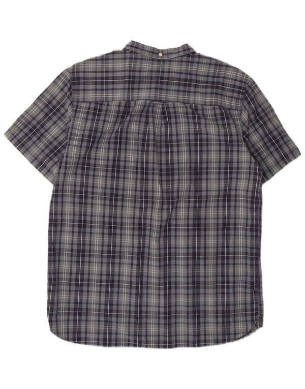 Lyle & Scott muška majica standardnog kroja kratkih rukava XL plavi karirani pamuk