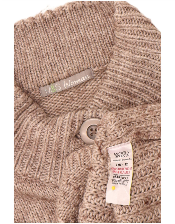 Marks & Spencer ženski kardigan pulover UK 12 Srednje sivi flekasti akril
