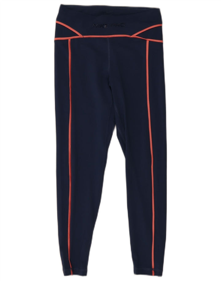 Nike Ženske Dri Fit Graphic Leggings UK 8 Male tamnoplave poliesterske